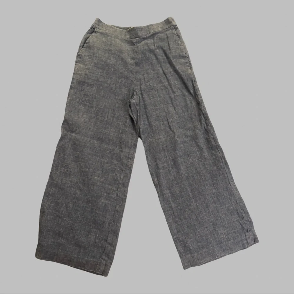 CLUB MONACO Wide Leg Linen-Blend Pants in Heather Gray Size 4 - Picture 3 of 15